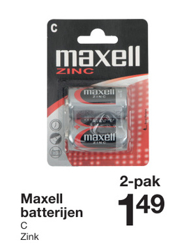 Aanbieding: Maxell batterijen  C Zink