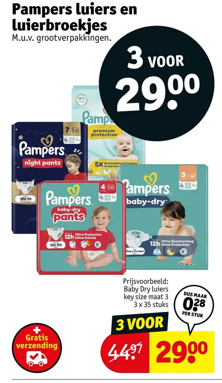 Aanbieding: Pampers luiers en luierbroekjes