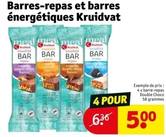 Offre: Barres-repas et barres énergétiques