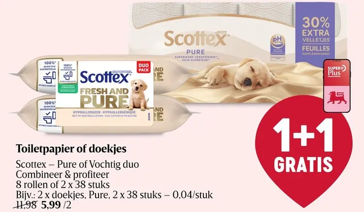 Promotie: Toiletpapier of doekjes