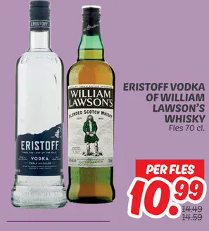 Aanbieding: Eristoff vodka of WILLIAM LAWSON'S whisky