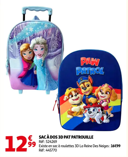 Offre: Sac à dos 3d pat patrouille