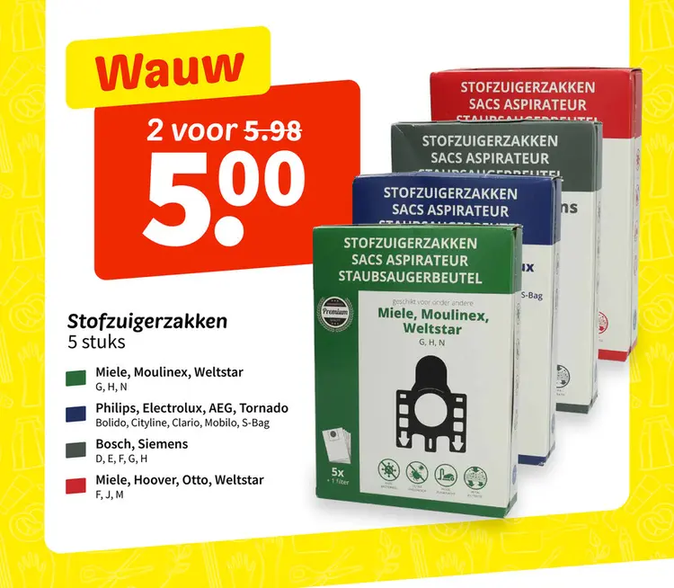 Promotie: Stofzuigerzakken