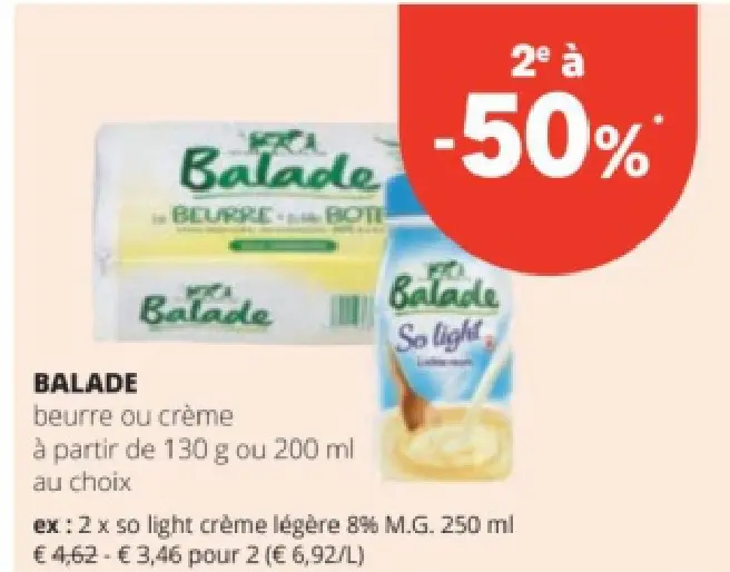 Offre: Balade beurre ou crème