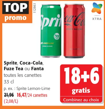 Offre: Sprite, Coca-Cola, Fuze Tea ou Fanta