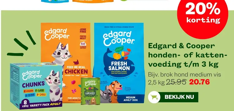 Aanbieding: Honden- of kattenvoeding t/m 3 kg