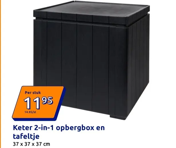 Aanbieding: Keter 2-in-1 opbergbox en tafeltje