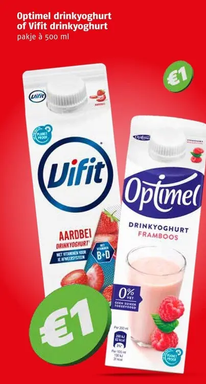 Aanbieding: Optimel drinkyoghurt of Vifit drinkyoghurt