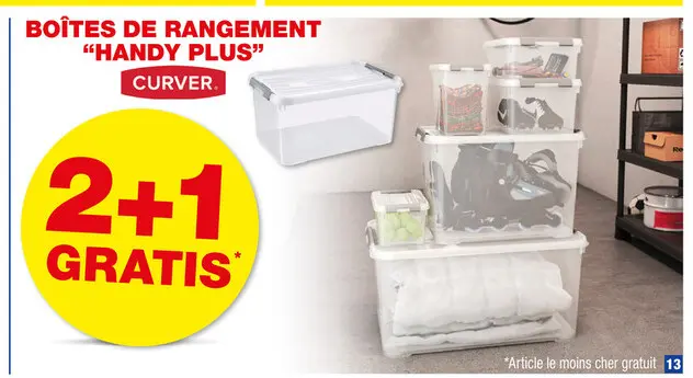 Offre: Boites de rangement "handy plus"