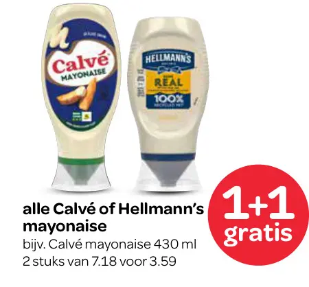 Aanbieding: Calvé of Hellmann's mayonaise
