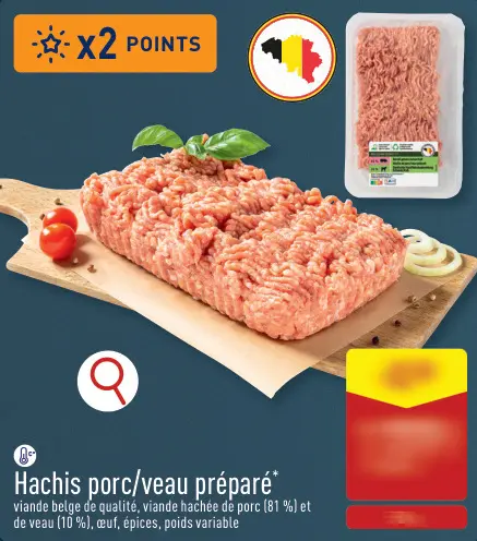 Offre: Hachis porc/veau préparé
