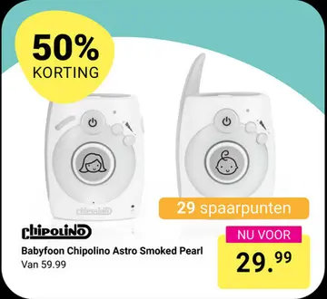 Aanbieding: Babyfoon Chipolino Astro Smoked Pearl
