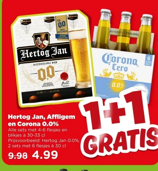Aanbieding: Hertog Jan, Affligem en Corona 0.0%