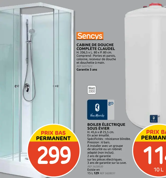 Offre: Cabine de douche complète claudel