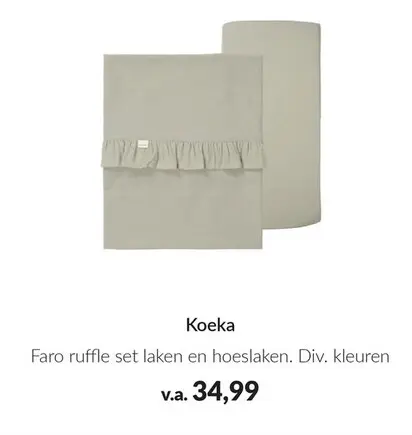 Aanbieding: Faro ruffle set laken en hoeslaken
