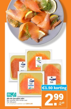 Aanbieding: AH Gerookte zalm