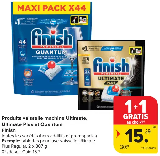 Offre: Produits vaisselle machine Ultimate, Ultimate Plus 