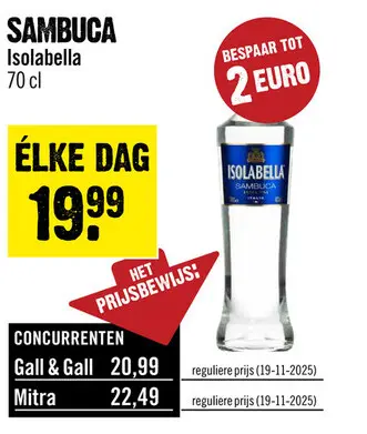 Aanbieding: Isolabella Sambuca 70 cl