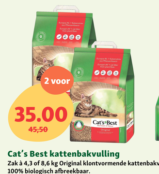 Aanbieding: Cat's Best kattenbakvulling Original klontvor