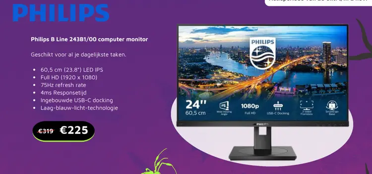 Aanbieding: Philips B Line 243B1/00 computer monitor