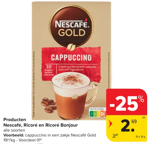 Promotie: Producten Nescafé en Ricoré (Bonjour)