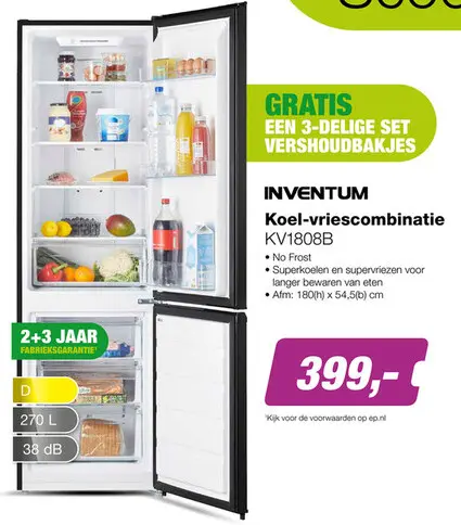 Aanbieding: Koel-vriescombinatie KV1808B