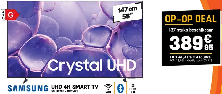 Promotie: SAMSUNG Crystal UHD 4K SMART TV