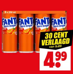 Aanbieding: Fanta Zero Sugar Orange