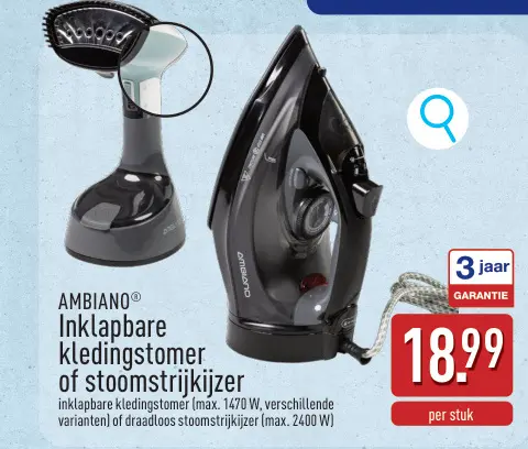 Promotie: AMBIANO Inklapbare kledingstomer of stoomstrijkijzer