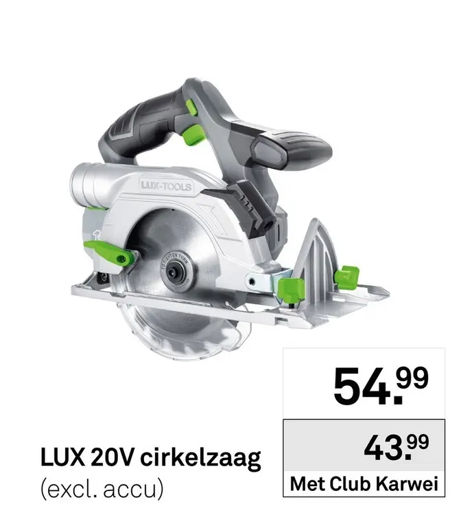 Aanbieding: LUX 20V cirkelzaag