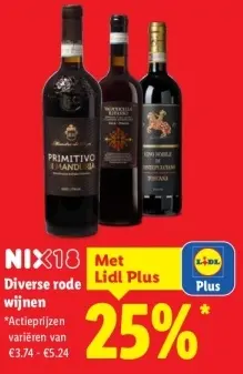 Aanbieding: Diverse rode wijnen