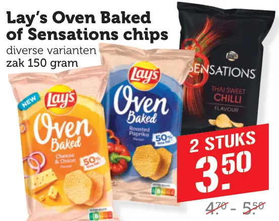 Aanbieding: Oven Baked of Sensations chips
