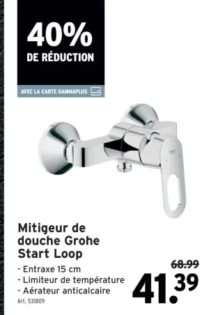 Offre: Mitigeur de douche Grohe Start Loop