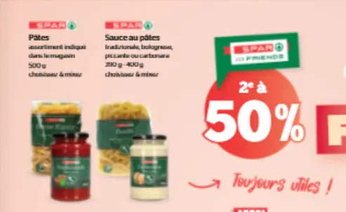 Offre: Pâtes ou sauce au Pâtes