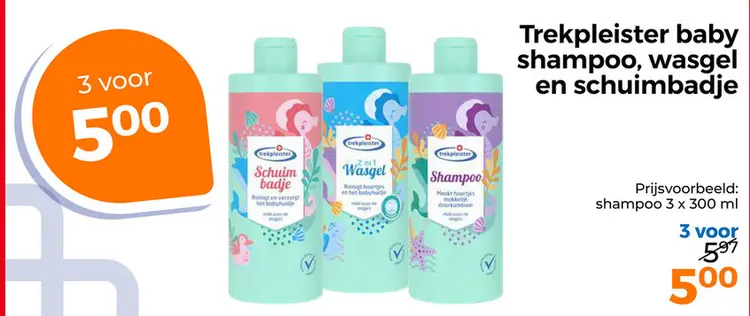Aanbieding: Trekpleister baby shampoo, wasgel en schuimba