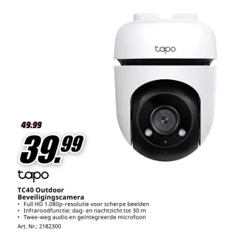 Promotie: TC40 Outdoor Beveiligingscamera