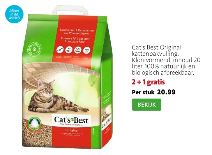 Aanbieding: Cat's Best Original kattenbakvulling
