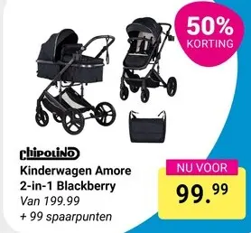Aanbieding: Kinderwagen Amore 2-in-1 Blackberry