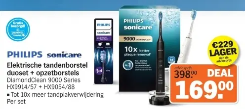 Aanbieding: Elektrische tandenborstel duoset + opzetborstels