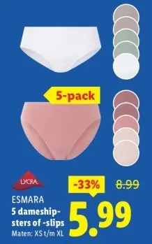 Aanbieding: 5 dameshipsters of -slips