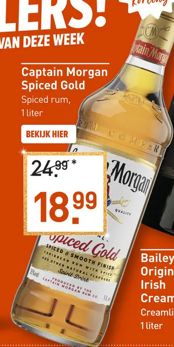 Aanbieding: Captain Morgan Spiced Gold 100CL