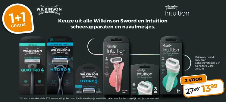 Aanbieding: Scheerapparaten en navulmesjes