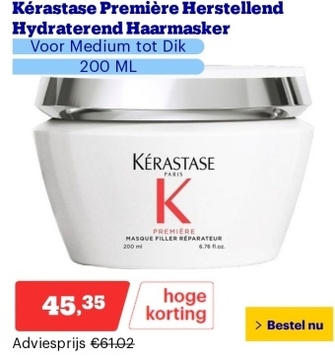 Aanbieding: Kérastase Première Herstellend Hydraterend Haarmasker - Voor Medium tot Dik Beschadigd Haar - 200 ML