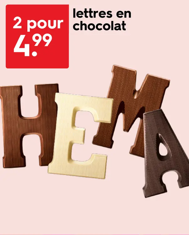 Offre: lettres en chocolat