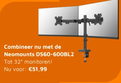 Aanbieding: Neomounts DS60-600BL2 monitorarm