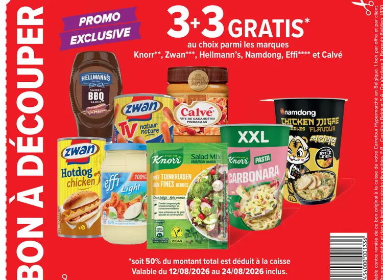 Offre: 3+3 gratis au choix parmi les marques