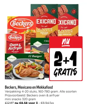 Aanbieding: Beckers, Mexicano en Mekkafood