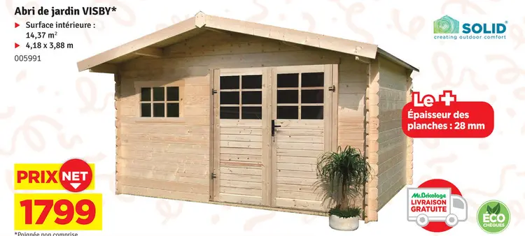 Offre: Abri de jardin VISBY