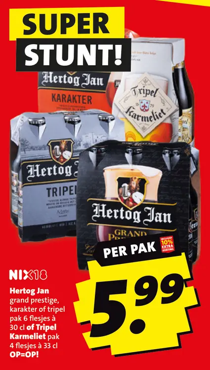 Aanbieding: Hertog Jan grand prestige, karakter or tripel of Tripel Karmeliet