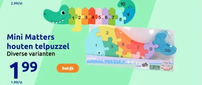 Aanbieding: Mini Matters houten telpuzzel